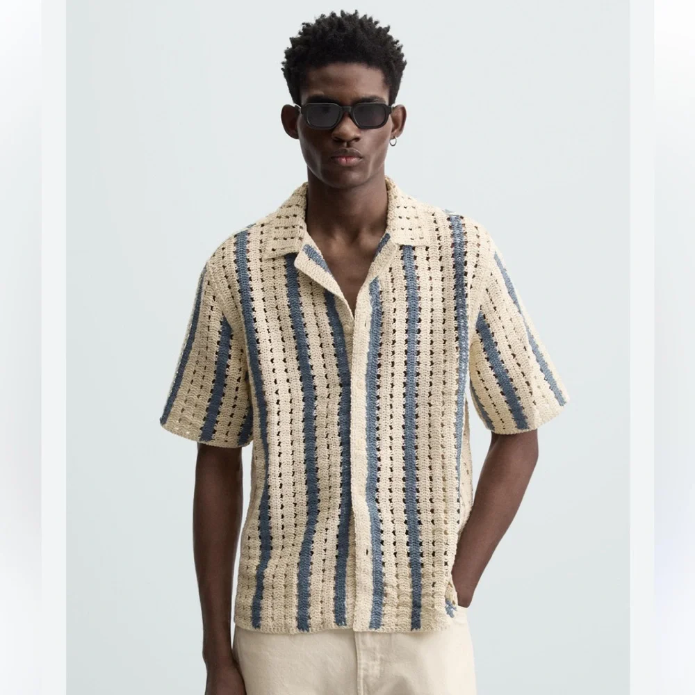 Zara | Shirts | Zara Nwt Mens Textured Crochet Shirt 720420 | Poshmark